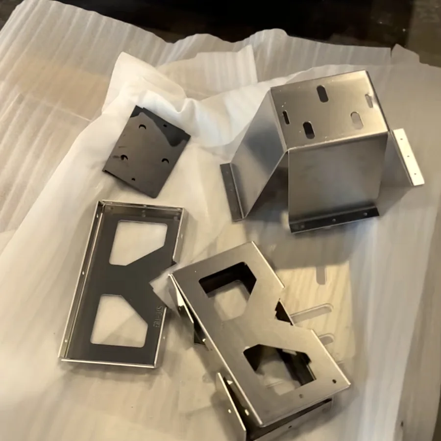 Formed aluminum panels for the kit on the shop bench